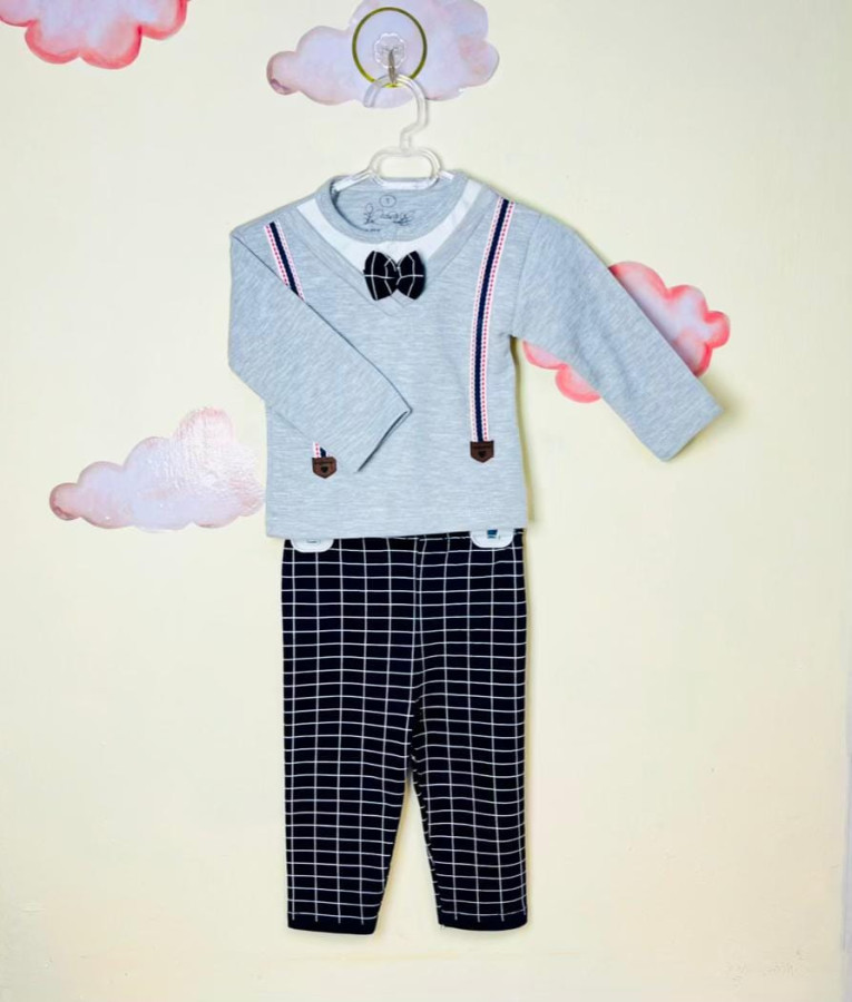 ست پسرانه طرح چهارخونه(3تا6ماه)