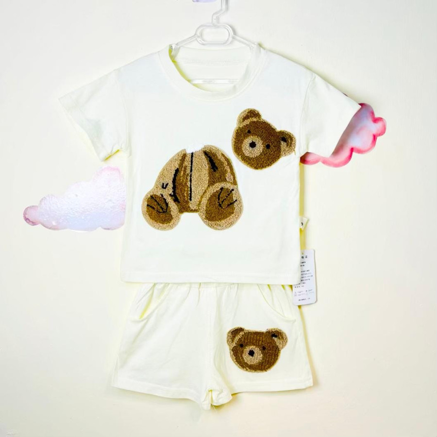 ست پسرانه طرح تدی کرمی رنگ