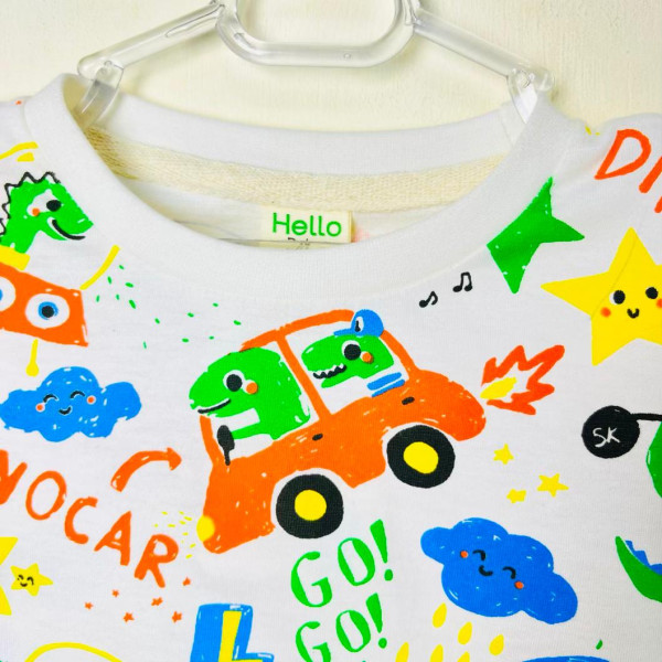 ست پسرانه طرح دایناسور نارنجی رنگ