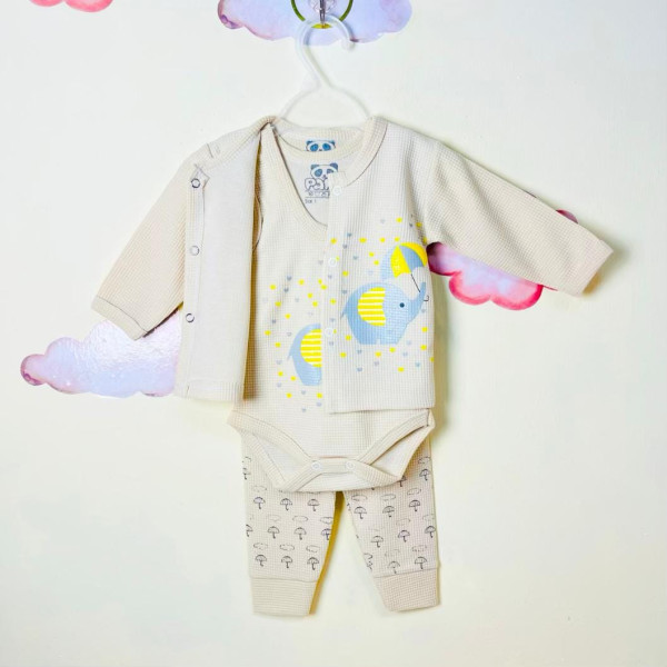 سه تکه نوزادی پسرانه طرح فیل