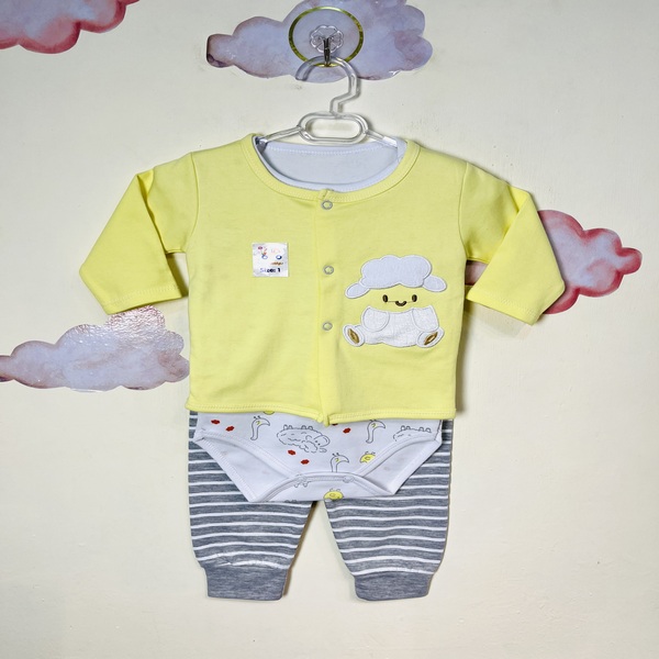 سه تکه نوزادی پسرانه طرح ببعی(3تا12ماه)